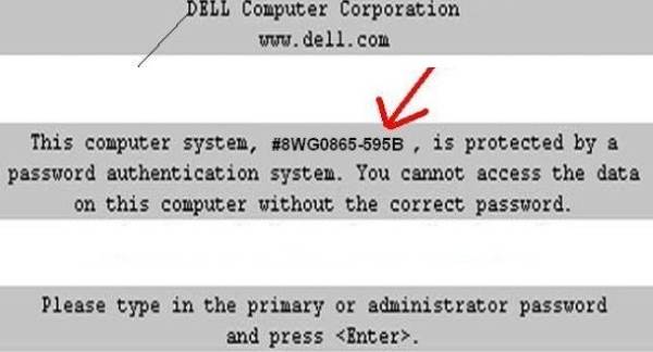 Dell 595B Primary password