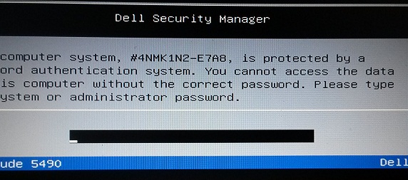 Dell E7A8 bios password recovery