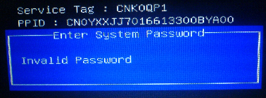 Dell PPID password