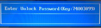HP enter unlock password