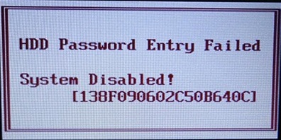 samsung system disabled HDD master password